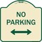 Signmission Designer Series-No Parking W/ Bidirectional Arrow Tan & Green Alum, 18" x 18", TG-1818-9954 A-DES-TG-1818-9954 - alternate 1